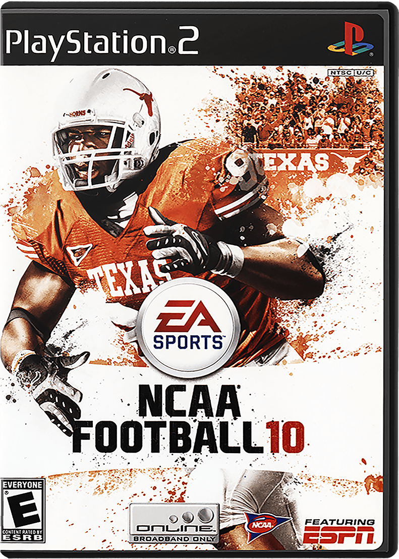 NCAA Football 10 box art for Playstation 2
